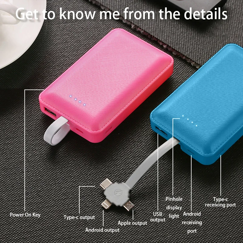 Портативное зарядное устройство USB Type C 20000 мАч портативное внешний аккумулятор
