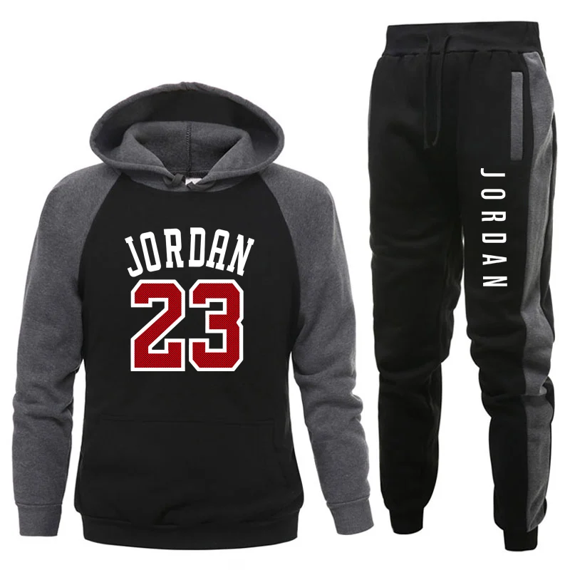 Новинка мужская толстовка с капюшоном комплект Jordan 23 спортивный костюм +