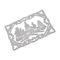 christmas castle scrapbooking cutting dies metal rectangle frames stencil and stamps for diy embossing card making tree dies