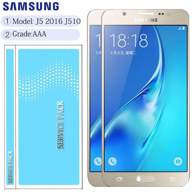 Оригинальный Super AMOLED 5 2 ''ЖК дисплей для SAMSUNG Galaxy J5 2016 с сенсорным экраном Samsung