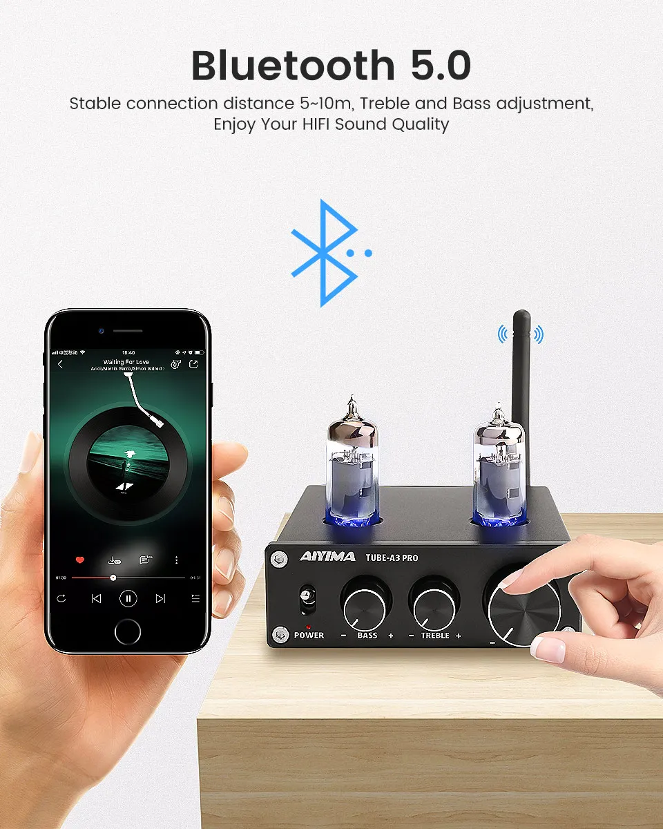 AIYIMA 6K4 вакуумный ламповый усилитель предусилитель Bluetooth 5,0 предусилитель с регулировкой тонов высоких частот для домашнего звукового театра