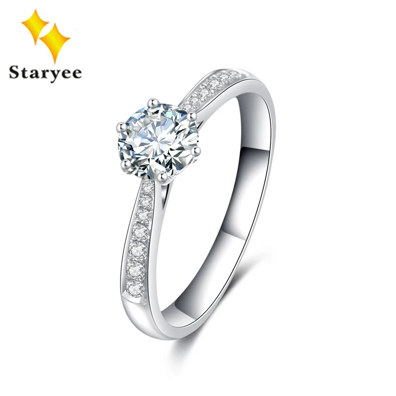 Сертифицированное 18k твердое белое золото кольцо с 1Ct Charles Colvard Forever One Moissanite VVS DEF