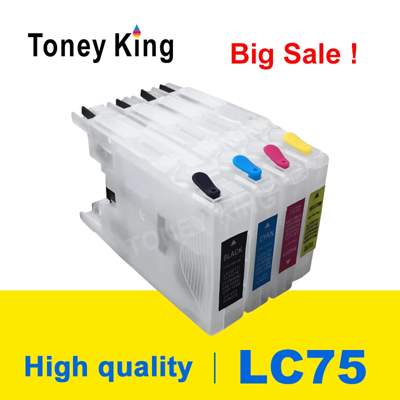 

Toney King LC75 LC40 LC12 LC71 LC73 LC400 LC1220 LC1240 Refill Ink Cartridge for Brother DCP-J525N J540N J740N J925N Printer