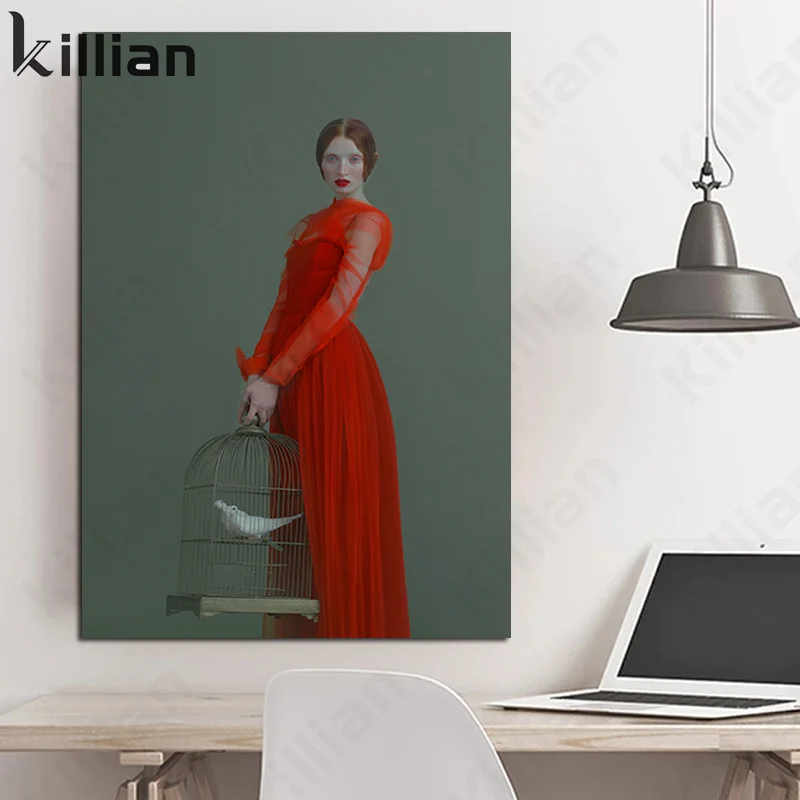 

Home Decoration Accessories Nordic Modern Canvas Painting Elegant Girl Posters and Prints Figure Painting Living Room Mural Home