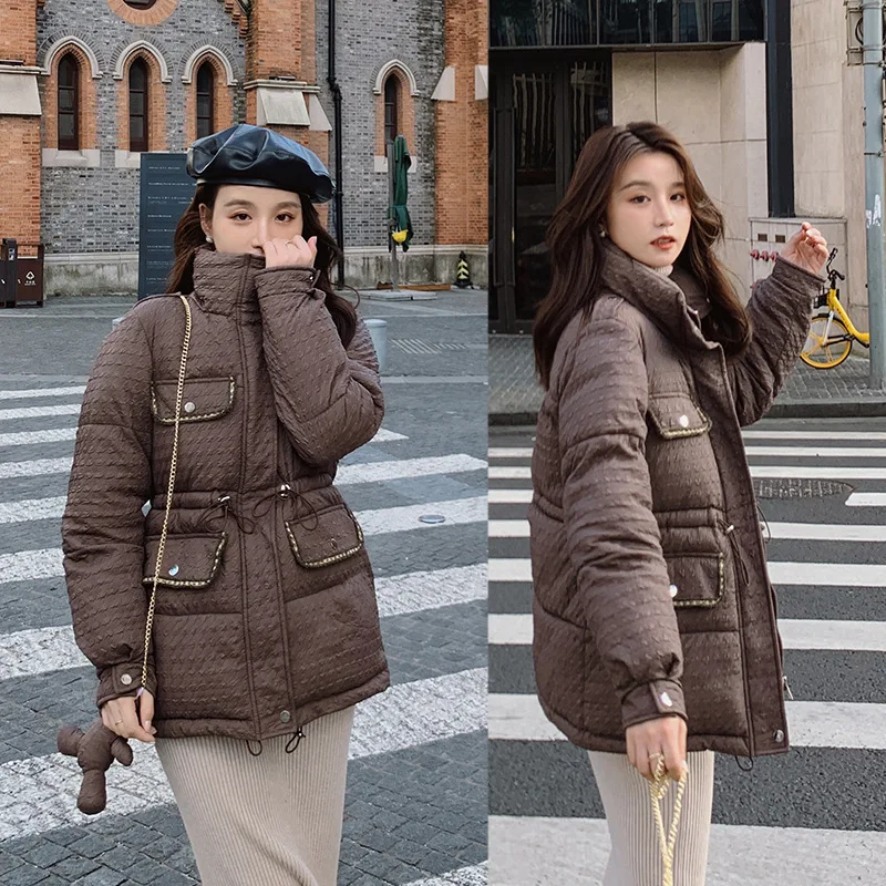 Clothing for Women  Jacket 2021 The New Short Little Guy Korean Version Drawstring Draw Back Coat