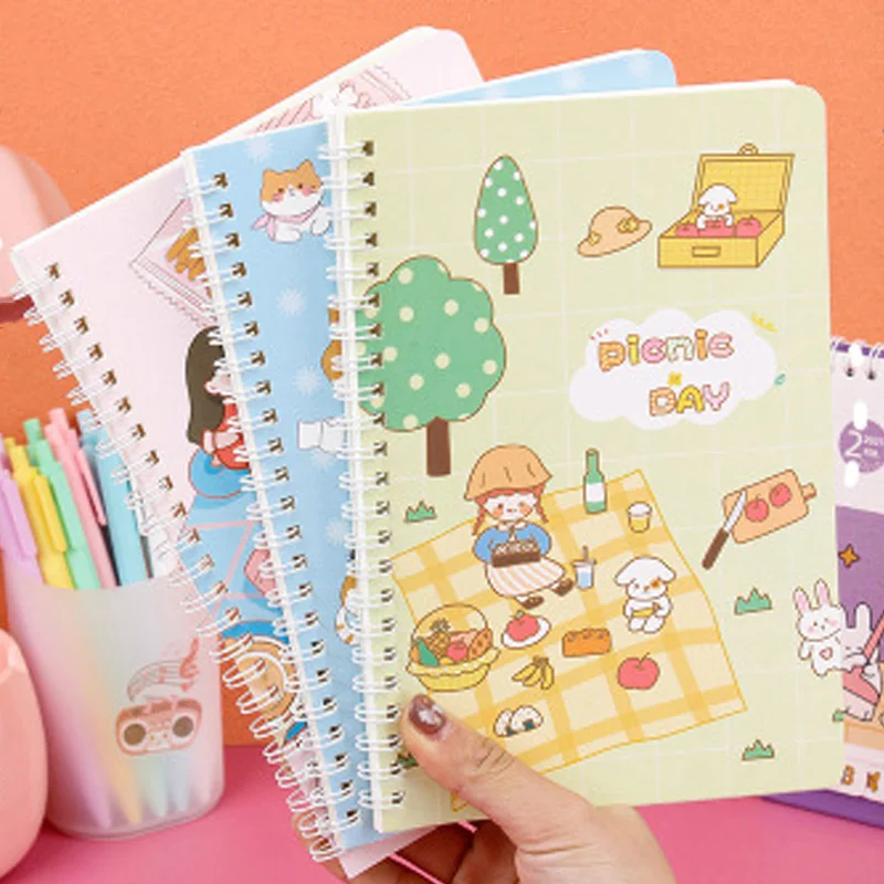 

1Pcs Creative Cartoon Thickened Coil Note Pad Cute Stationery Diary Stickers A5 Notebook Escolar Notepad Student Gifts School