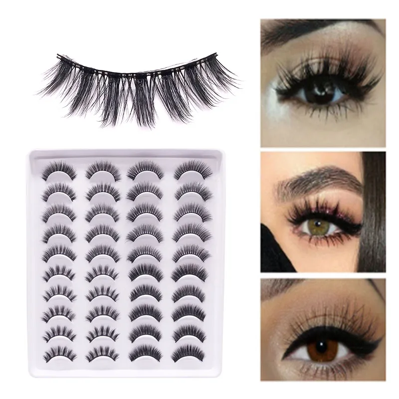 

Мягкие пушистые 3D норковые накладные ресницы, Драматические Длинные ресницы для наращивания, натуральный объем, красота, ручная работа, мак...