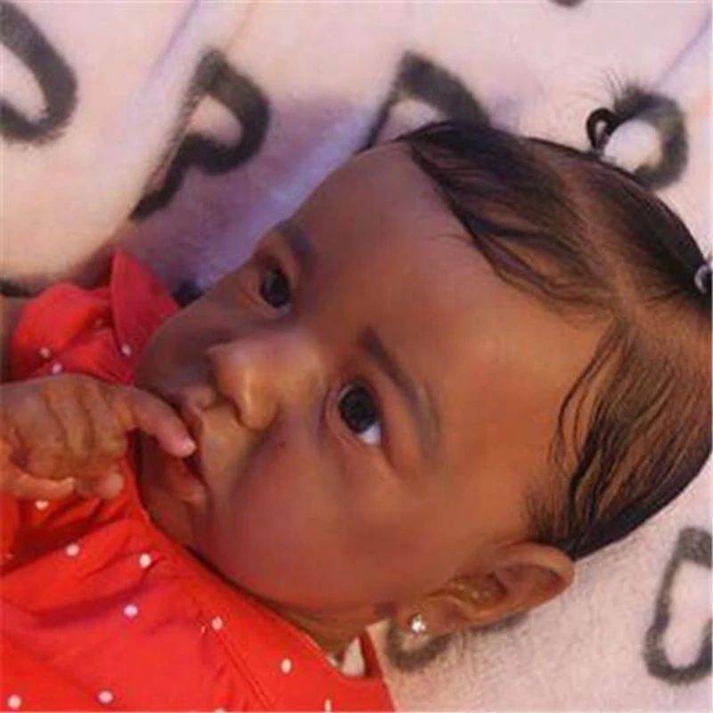 

22-inch African American reborn baby dolls for girls, holiday gifts, birthday gifts, toys for children, 2-5 years old