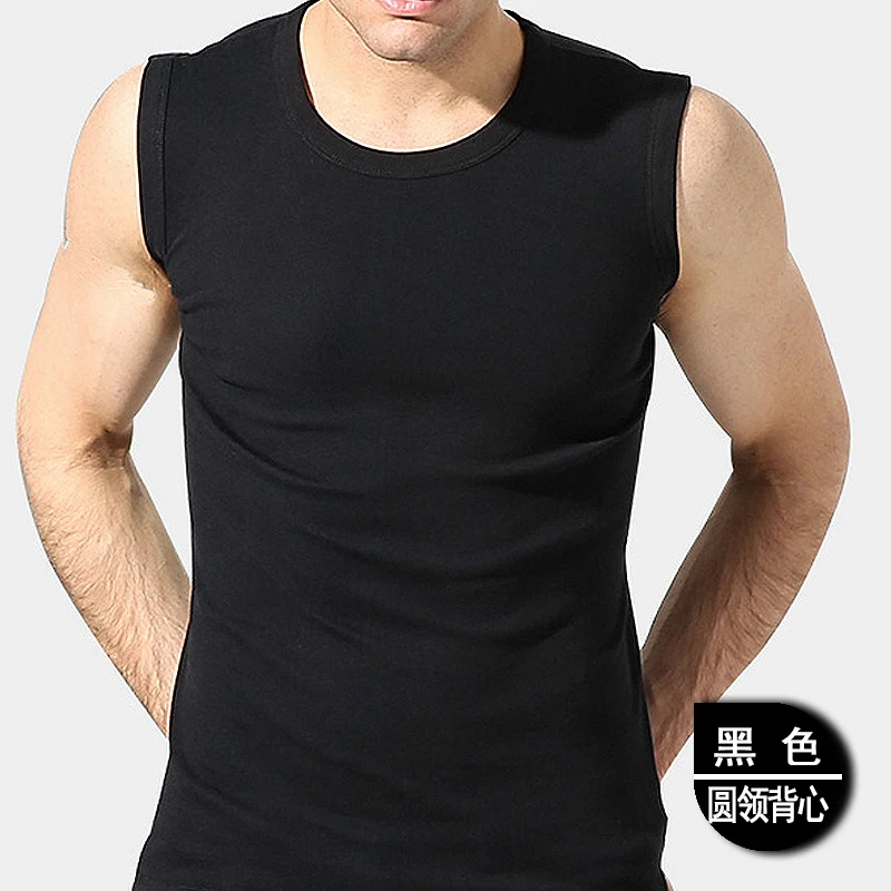 Весенне-летний мужской жилет из чистого хлопка эластичный спортивный базовый с