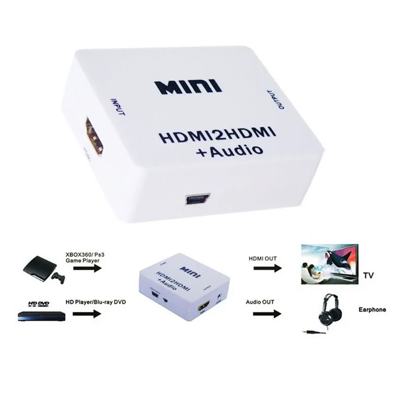 Новейший 3 5 мм 1080p HDMI аудио экстрактор разделитель 1 4 Цифровой на аналоговый выход