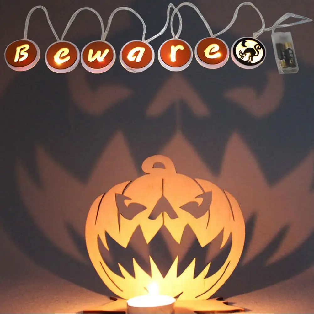 

LED Halloween String Light Hollow Letter Pendant for Outdoor Party Decor