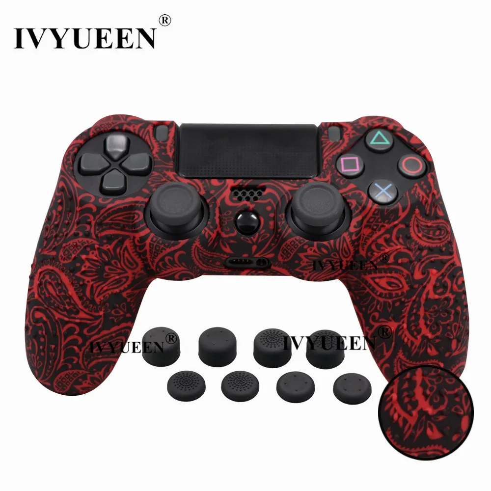IVYUEEN 9 в 1 Шипованный силиконовый защитный чехол для sony Dualshock 4 PS4 Pro тонкий контроллер с 8 аналоговыми рукоятками