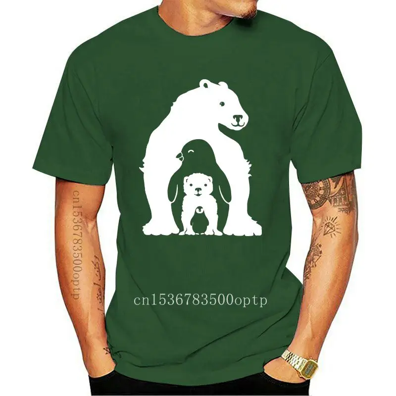 

Мужские футболки с принтом арктических животных, друзей, медведь, пингвин, волк, хлопковая ткань, удобные футболки 2020, модные футболки высок...