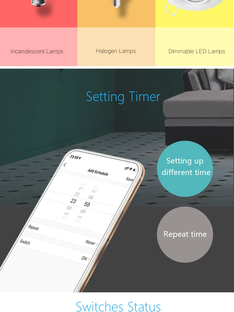 ASEER, Tuya Smart Life APP control Wi-Fi затемнитель Swith 220 В стандарт ЕС 1 банд смарт-переключатель, совместимый Alexa Google Assistant