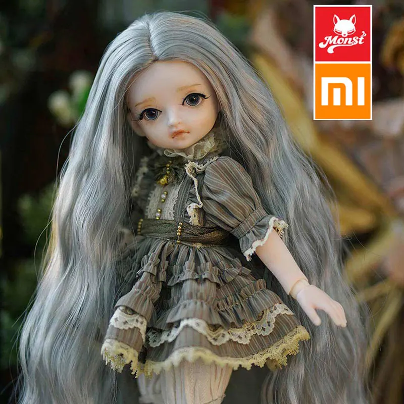Серый XIAOMI MIJIA моделирование BJD кукла серии 3 милый стиль Xiaomi запускает ту же куклу девочка детский подарок на день рождения - Цвет: Серый