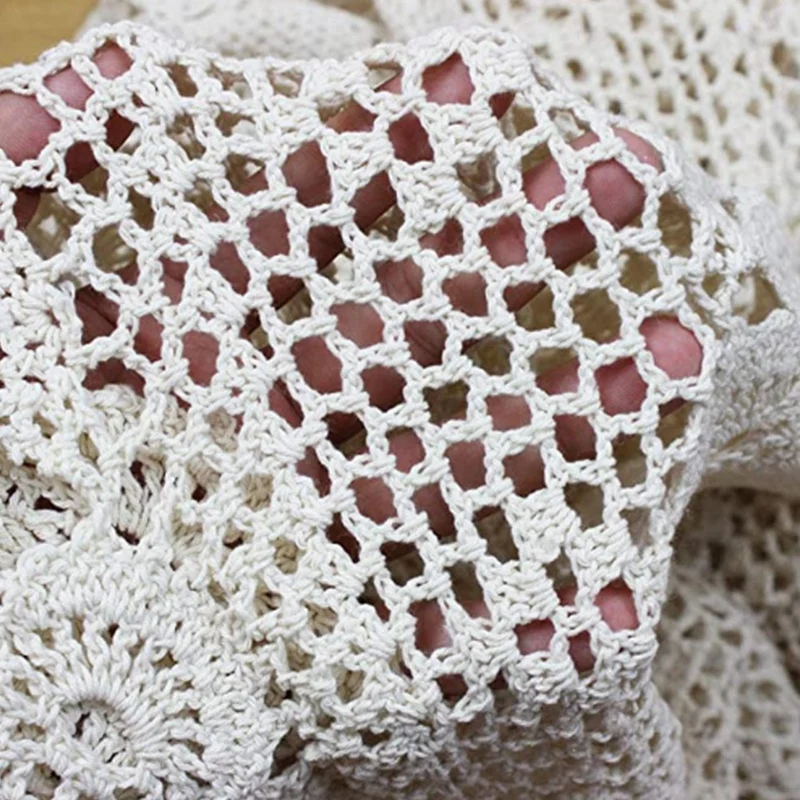 Cotton Handmade Crochet Lace Table Runner White Rectangle Coffee Dresser Decor |