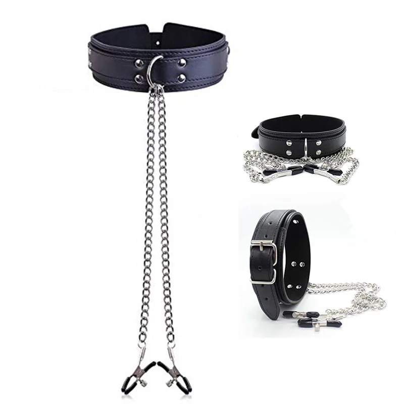БДСМ связывания партнера Фетиш воротник цепи ошейники для собак коллокации
