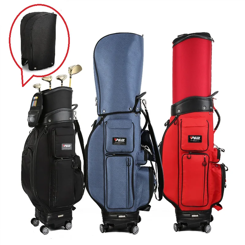 Double Ball Caps Multifunction Golf Extend Bag Men Telescopic Air Bag Universal Four-Wheel Multi-Purpose Flat Push Ball Bag Pgm