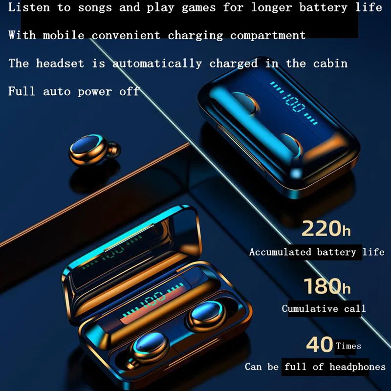 In-ear wireless Bluetooth headset Binaural smart TWS touch 5.0 sports Bluetooth headset colorful fingerprint touch magnetic indu