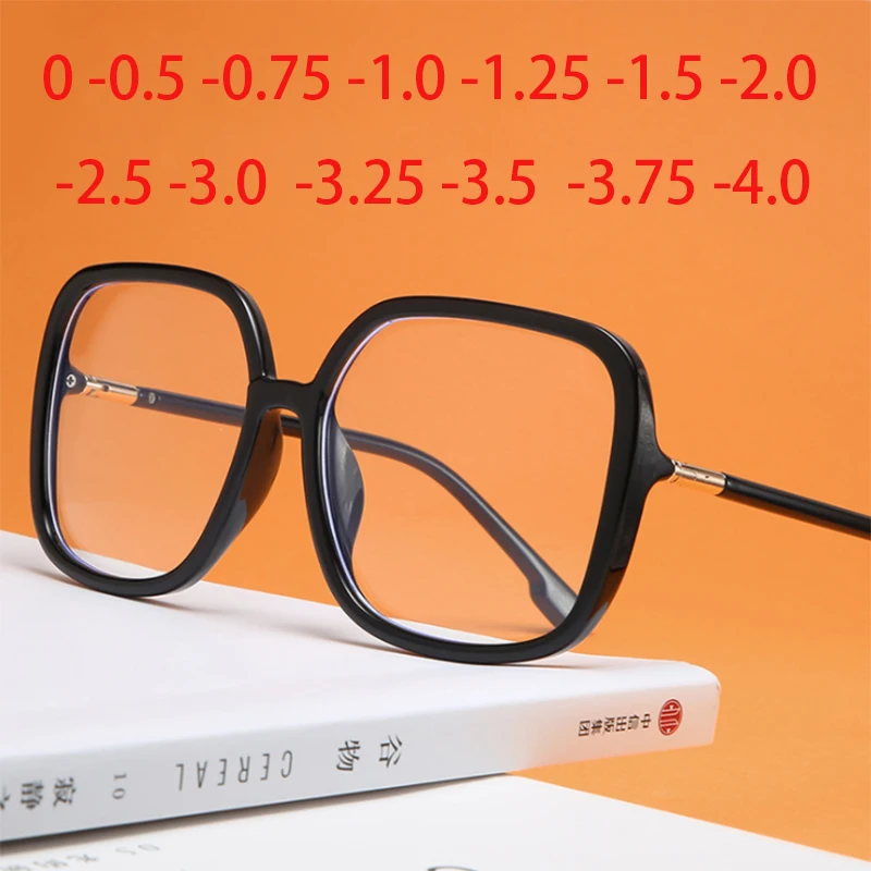

Oversized Square Glasses Frame Men Women Eyewear Big Glasses Optical Myopia Spectacle with Diopters Minus -1.0 -1.5 -2.5 To -5.0