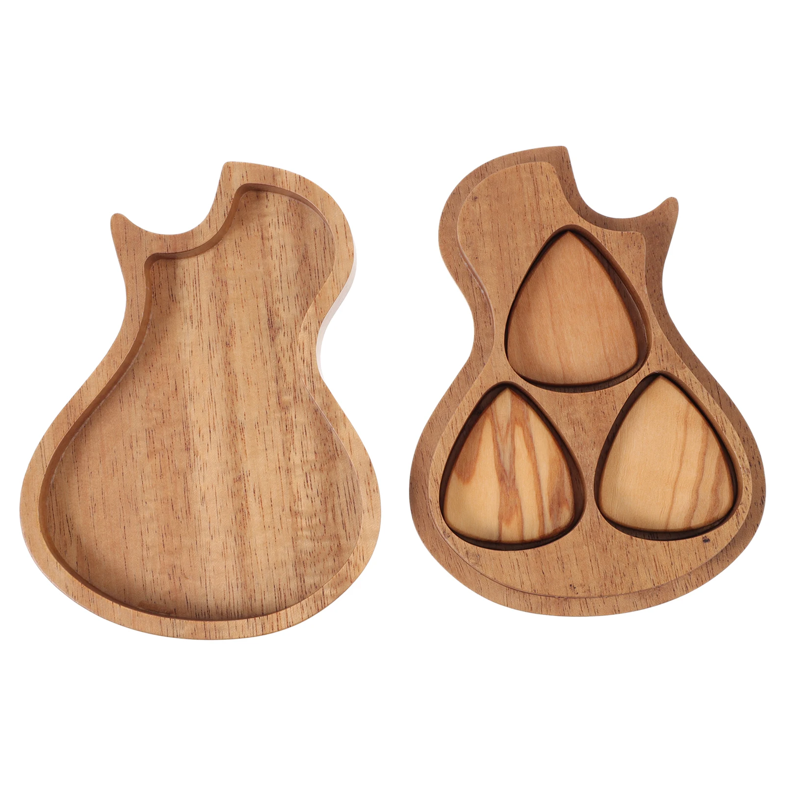 

4 шт. медиаторов для гитары с деревянным ящиком для хранения, органайзер для медиаторов для гитары светильник-коричневый)