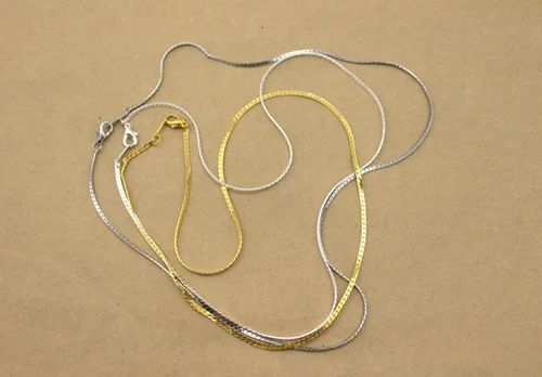

Ciseng 10pcs/lot Gold Rhodium Silver Color Flat Bulk Chains with Lobster Clasps 43cm for DIY Necklace Making Accessories