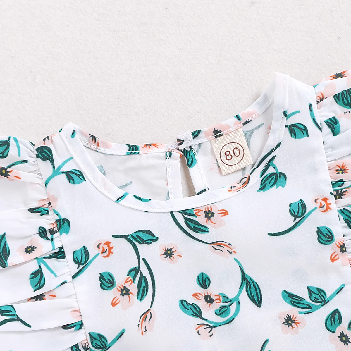 Toddler Baby Girls Kids Summer Clothes O-neck Flower Sleeveless Green Tops + High Waist Shorts Outfit Sets 2PCS 18M-5T