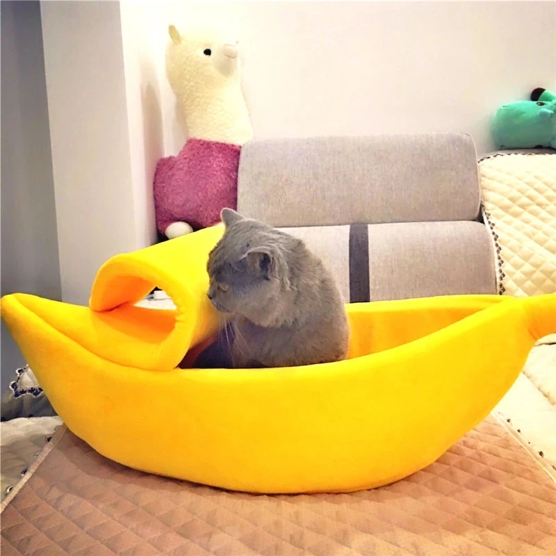 

Moisture-proof And Dirty-proof Enclosed Banana Pet Kennel Warm Boat Type Cat Kennel Kennel Four Seasons Pet Mat