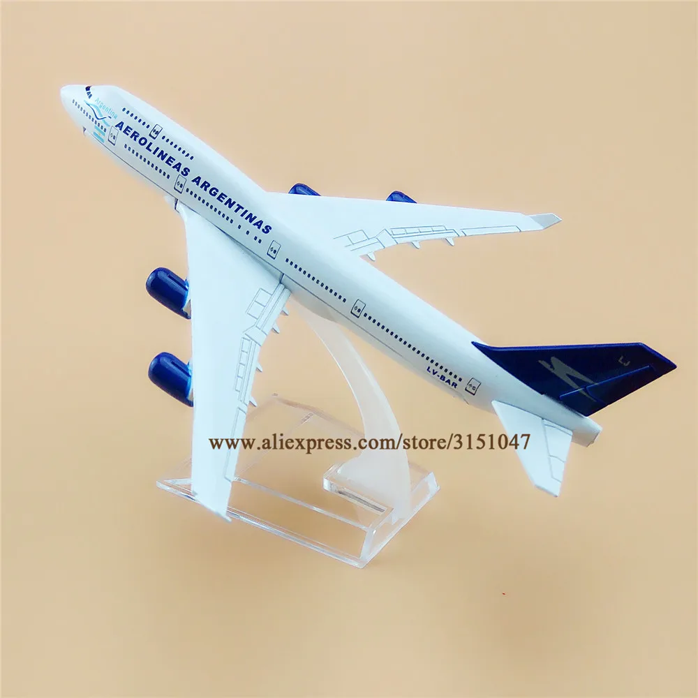 16 см авиационные самолеты из сплава серебристые авиакомпании Боинг 747 B747 400