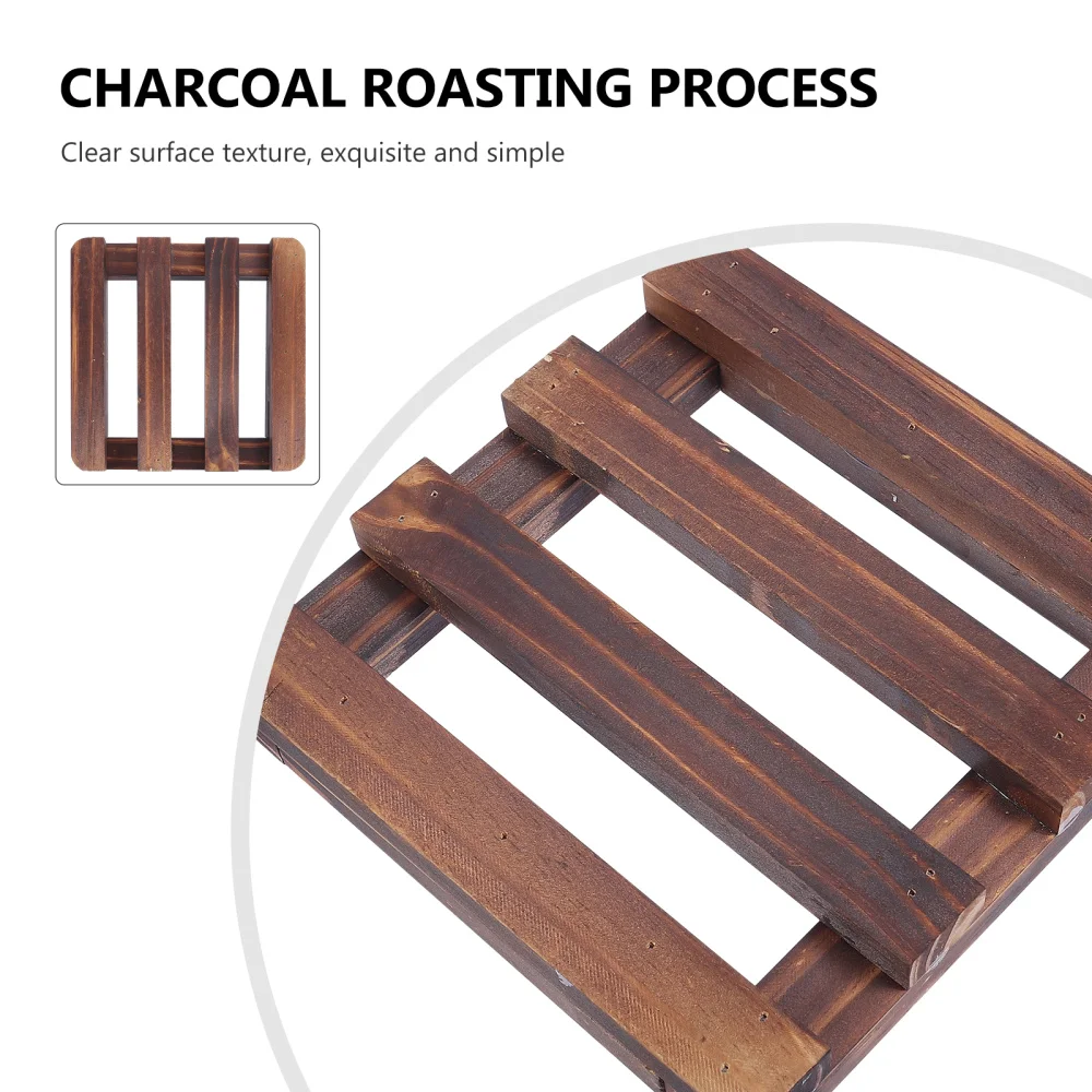 

1Pc Planter Round Rack Flower Pot Storage Rack Home Wood Rack Flower Pot Stand