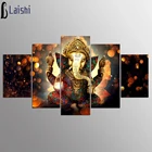 5 шт. Ганеш, слон, ствол, Бог Ганеша, пейзаж, картина, Круглый квадратный холст, мозаика, искусство на стену, украшение для дома, подарок