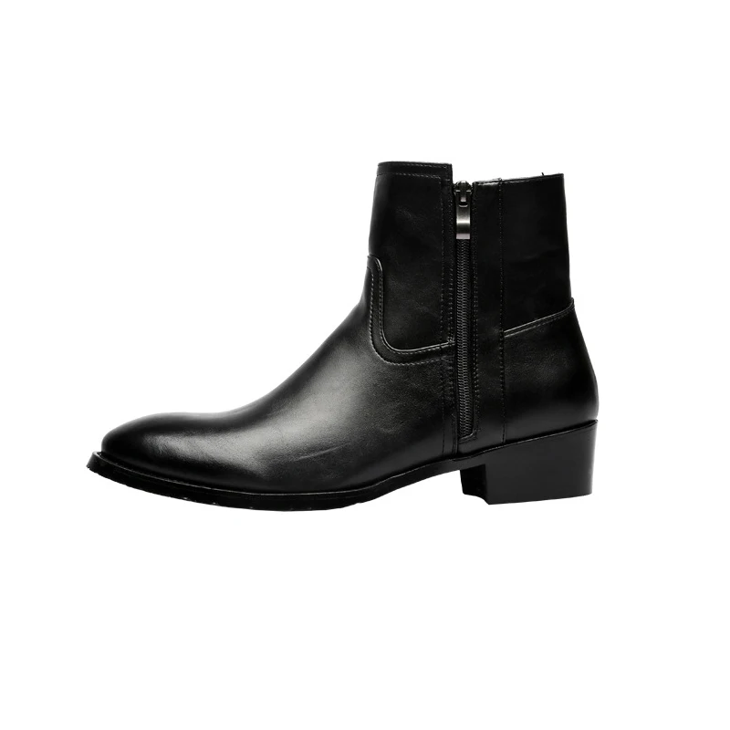 Мужские ботинки челси из натуральной воловьей кожи на молнии | Обувь