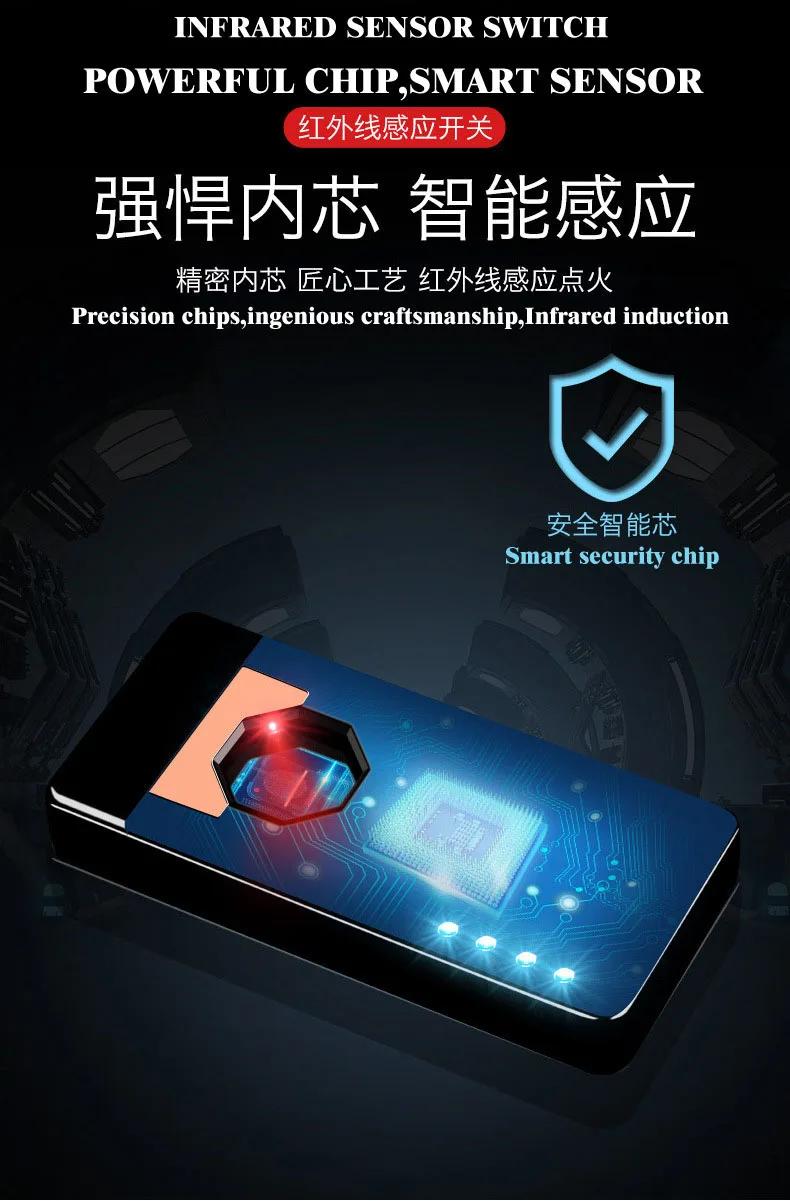 Новый продукт лазерная Индукционная ветрозащитная зажигалка с двойной дугой и usb