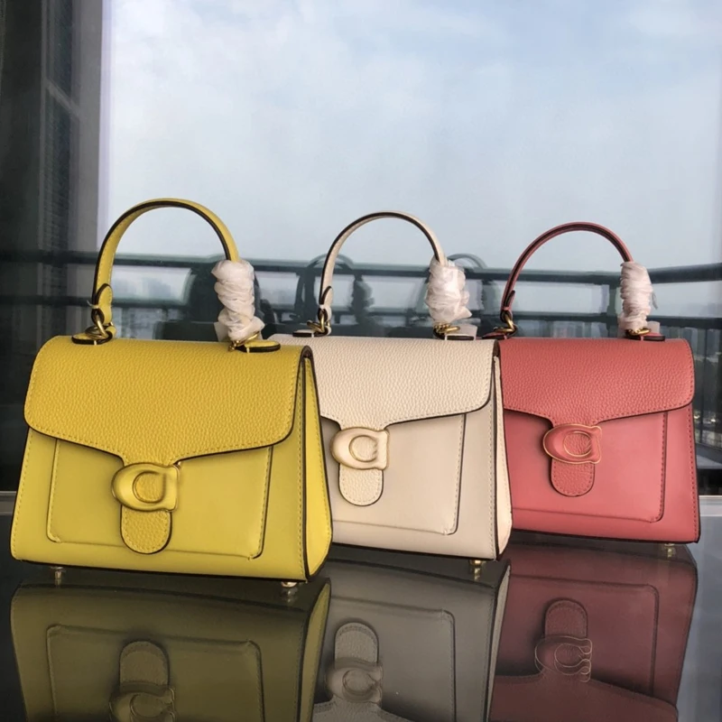 

C's New Genuine Leather Metal C Buckle Tabby Handbag Candy Color Wine God Shoulder Bag Retro Commuter Crossbody Bag HOT