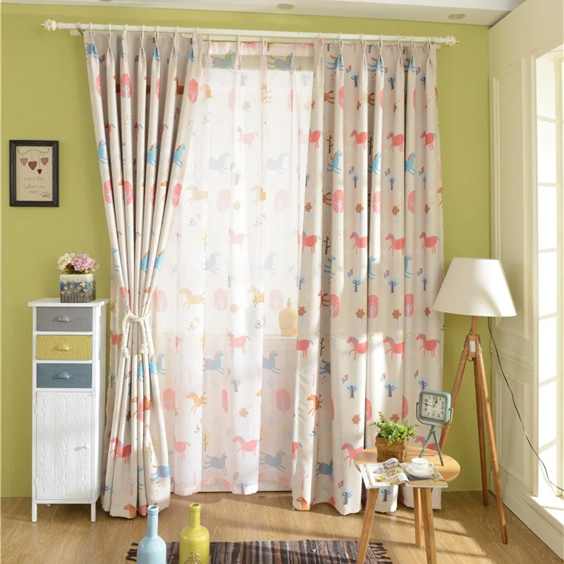 Корейская мультяшная пони двухсторонняя печать полностью затемняющие занавески