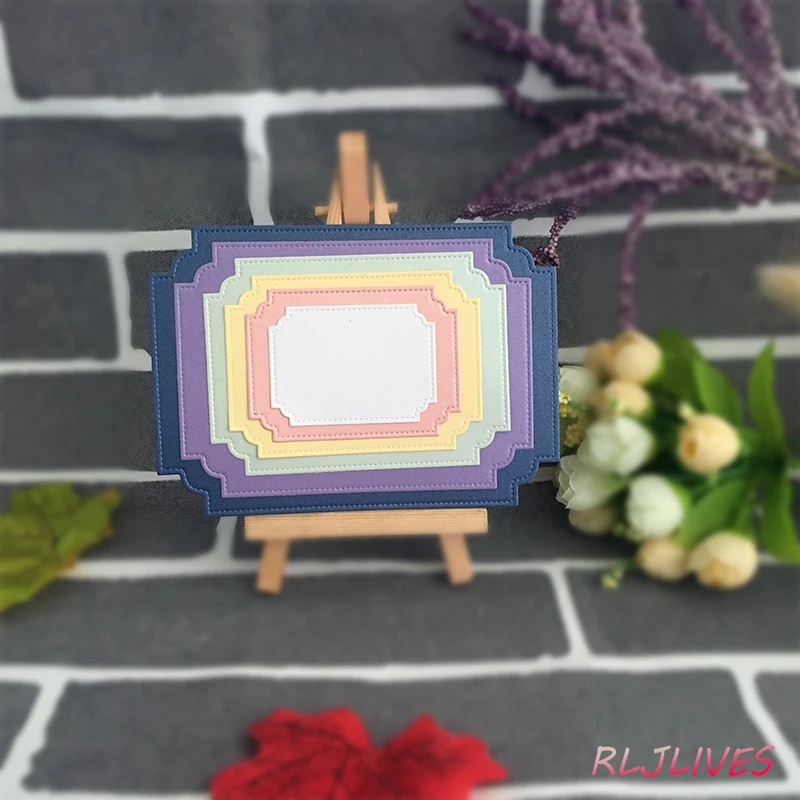 6 шт./компл. волнистые Прямоугольные рамки режущие штампы трафареты для DIY