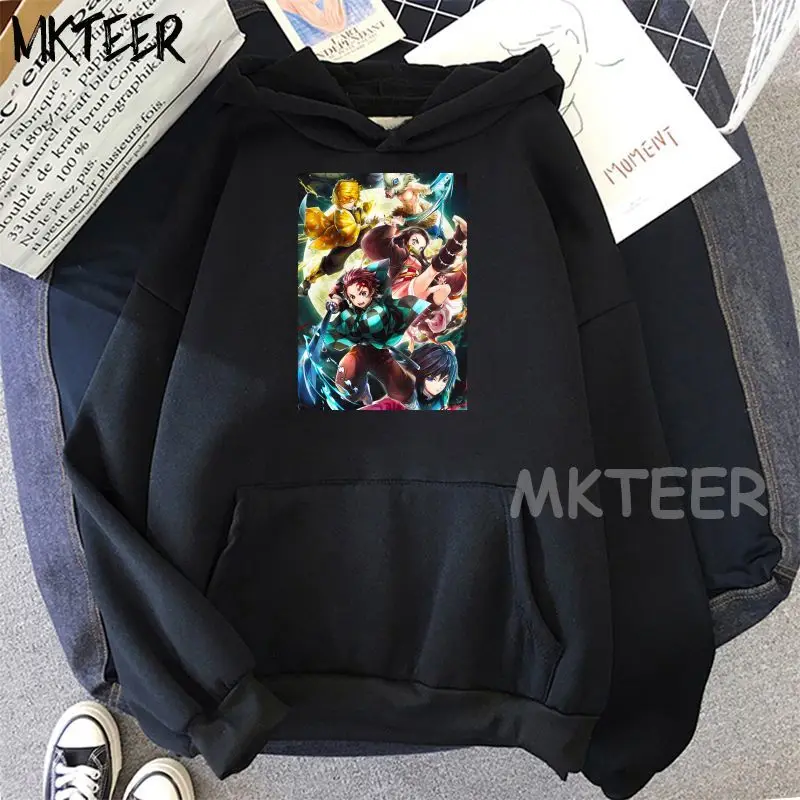 

Demon Slayer Kimetsu No Yaiba Pocket Long Sleeve Hoodie High Quality Fashion Fashion Anime Sweatshirt Pocket Design Pullover