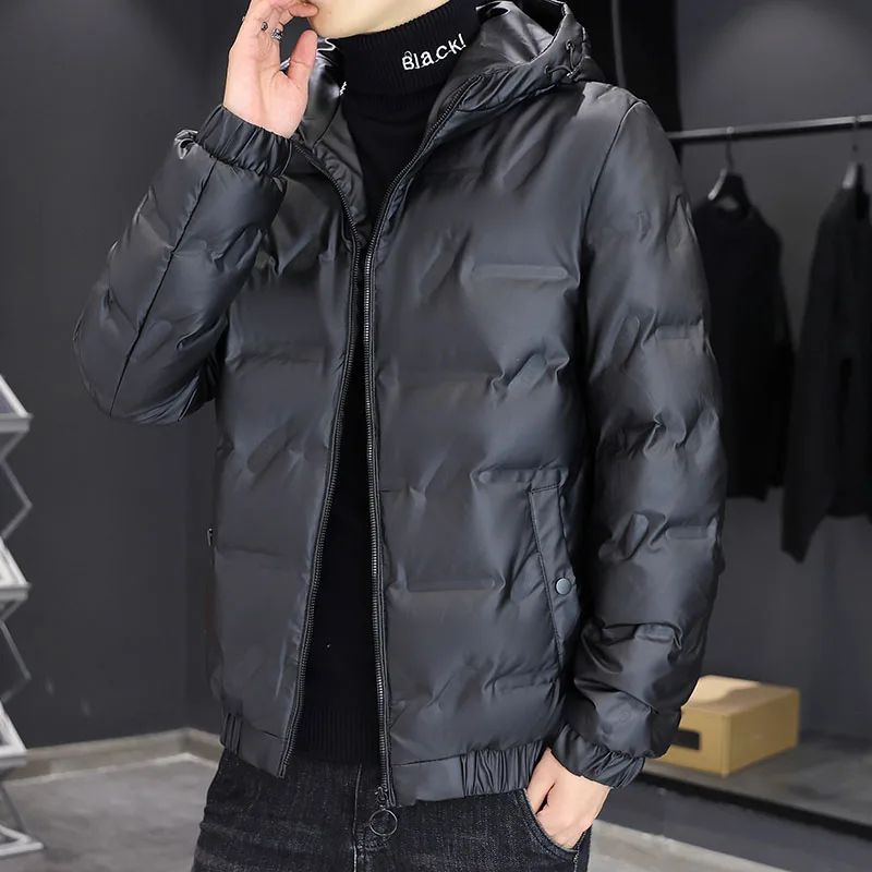 New Casual Winter White Duck Down Jackets Mens Short Black Grey Hooded Puffer Coat Lightweight Autumn Thick Warm Parkas Clothing