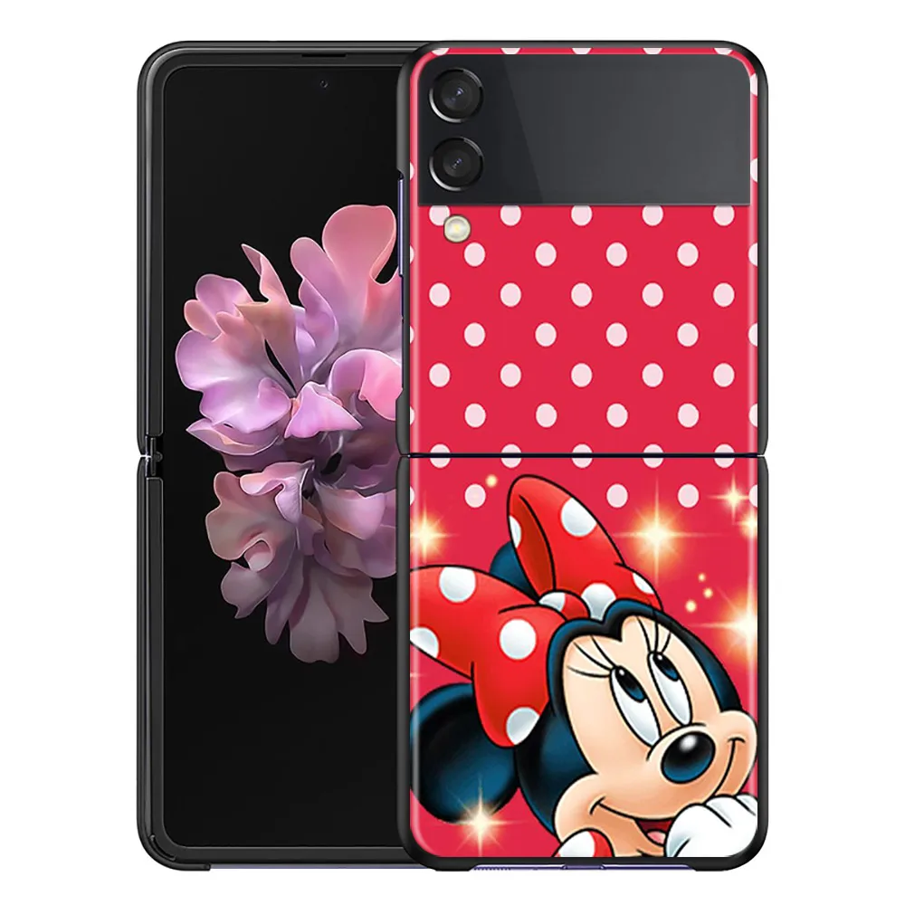 cover for samsung galaxy z flip 6 7 flip3 5g black pc hard phone case segmented protect coque red mickey minnie free global shipping