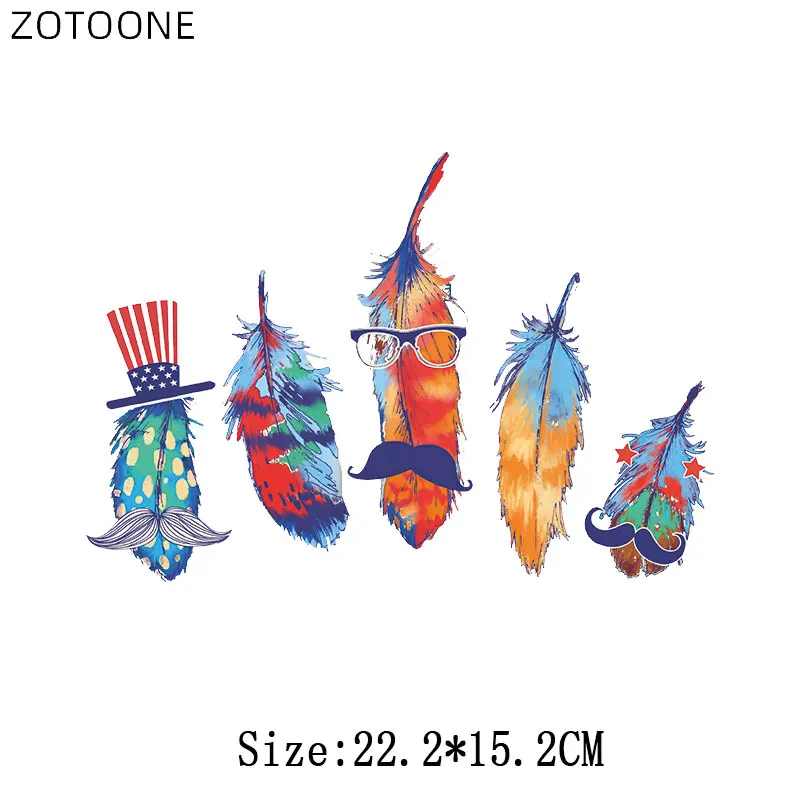 ZOTOONE красочные перья страуса патчи для костюмы Утюг на наклейки Ловца снов детей