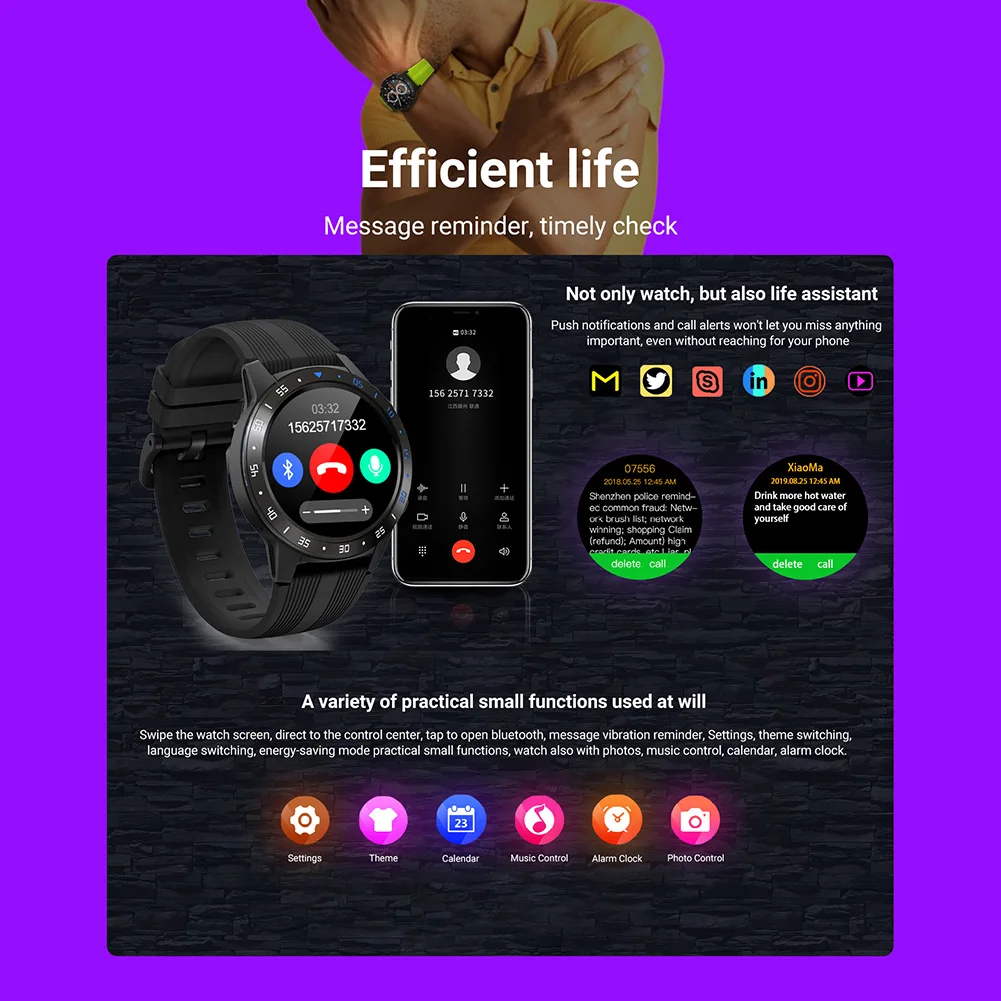 Водонепроницаемые Смарт-часы мужские водонепроницаемые часы с несколькими