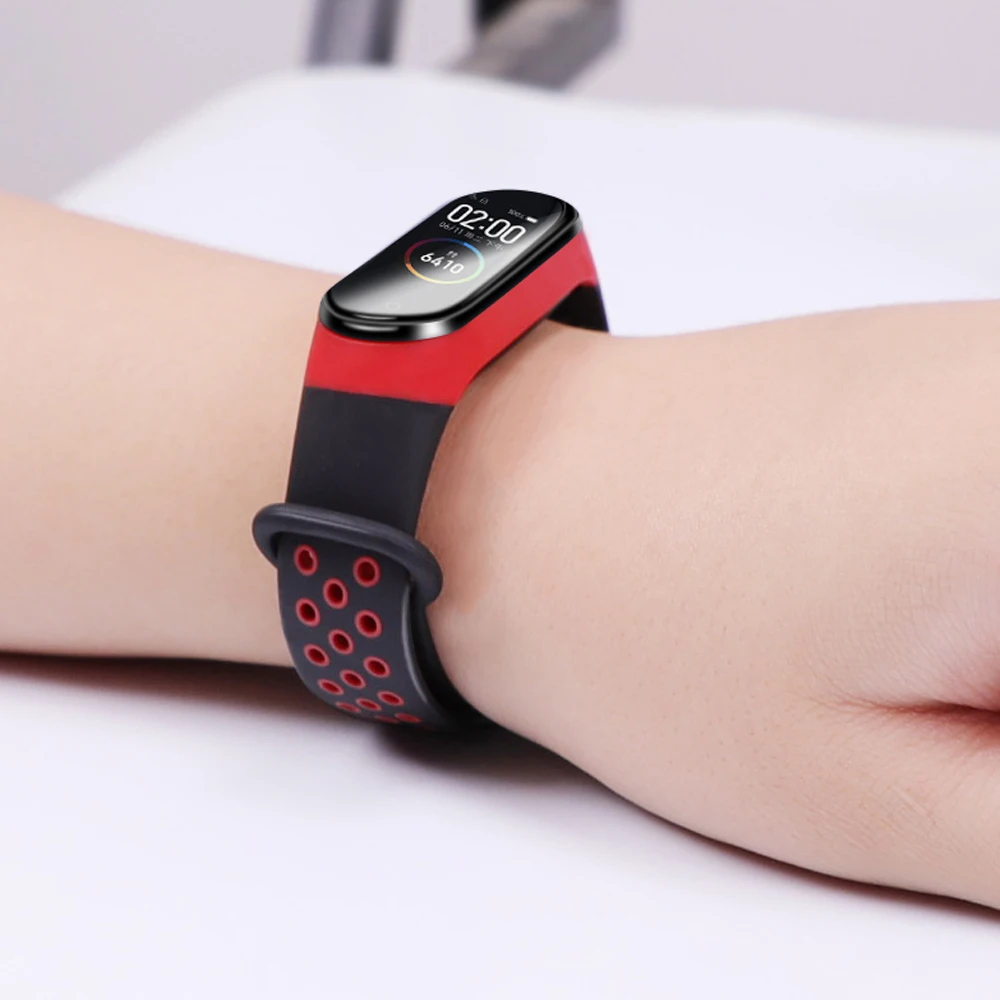 Ремешок силиконовый для Mi band 6 сменный спортивный браслет 4 5 xiaomi 3 | Наручные часы