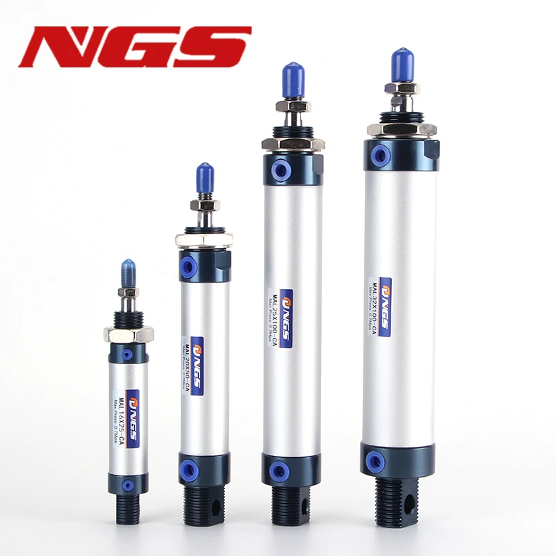 

MAL Single Piston Double Acting Mini Pneumatic Air Cylinder Bore 16/20/25/32/40/50mm Stroke 50/75/100mm 150/200 300mm