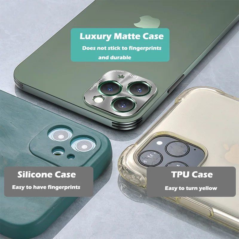 

Luxury Matte Metal Case For iPhone 11 12 Pro Max Mini Case Shockproof Cover For iPhone XS X Max XR Back Camera Square Metal Case