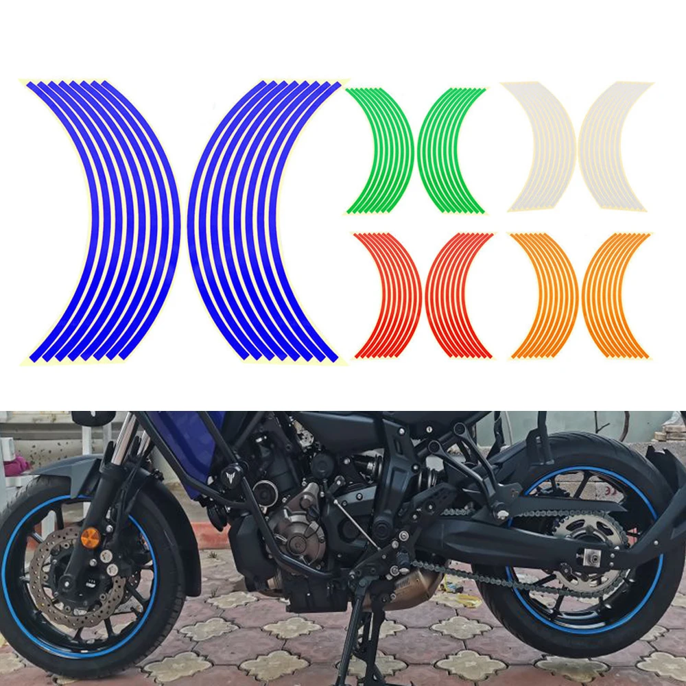 

Motorcycle Wheel Sticker Reflective Rim Stripe Tape Bike For YAMAHA HONDA SUZUKI Harley BMW