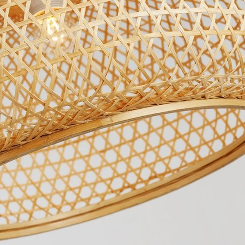 Круглый бамбуковый Плетеный подвесной светильник из ротанга скандинавский