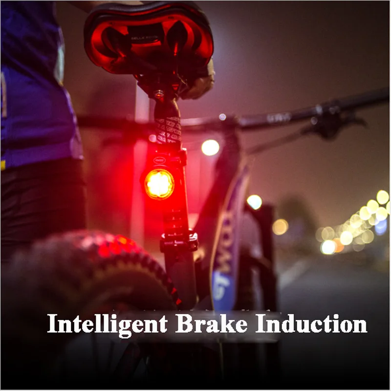 

2019 New Arrival Bicycle Tail Light Waterproof Safety USB Charging Design LED Intelligent Brake Warning Light