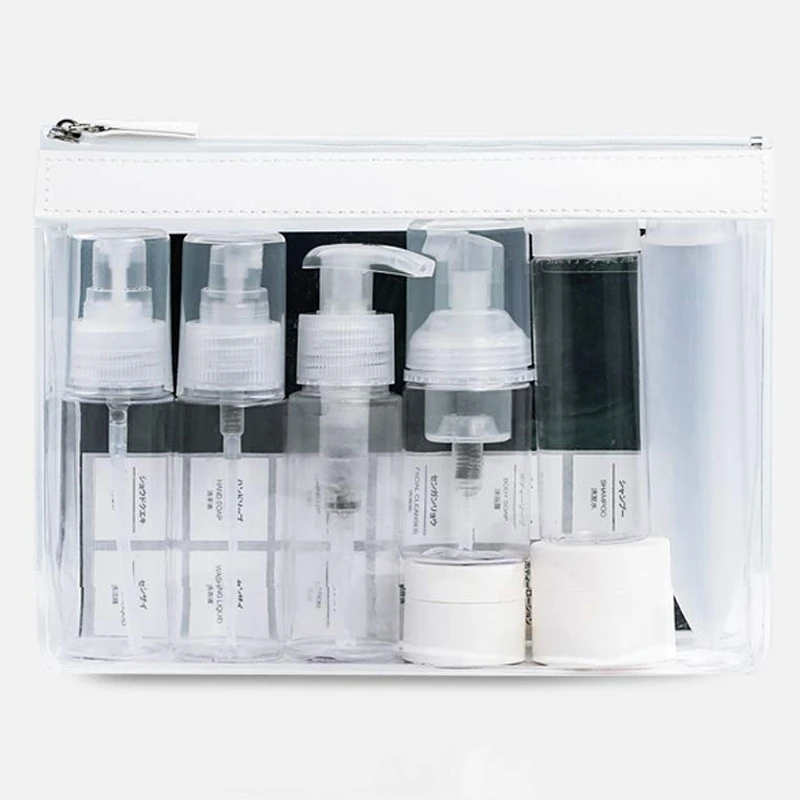 

8 Travel Bottles, Travel Containers, Portable Travel Size Toiletries Bottles Set, Clear Cosmetic&Makeup Liquid Containers (8 Pac