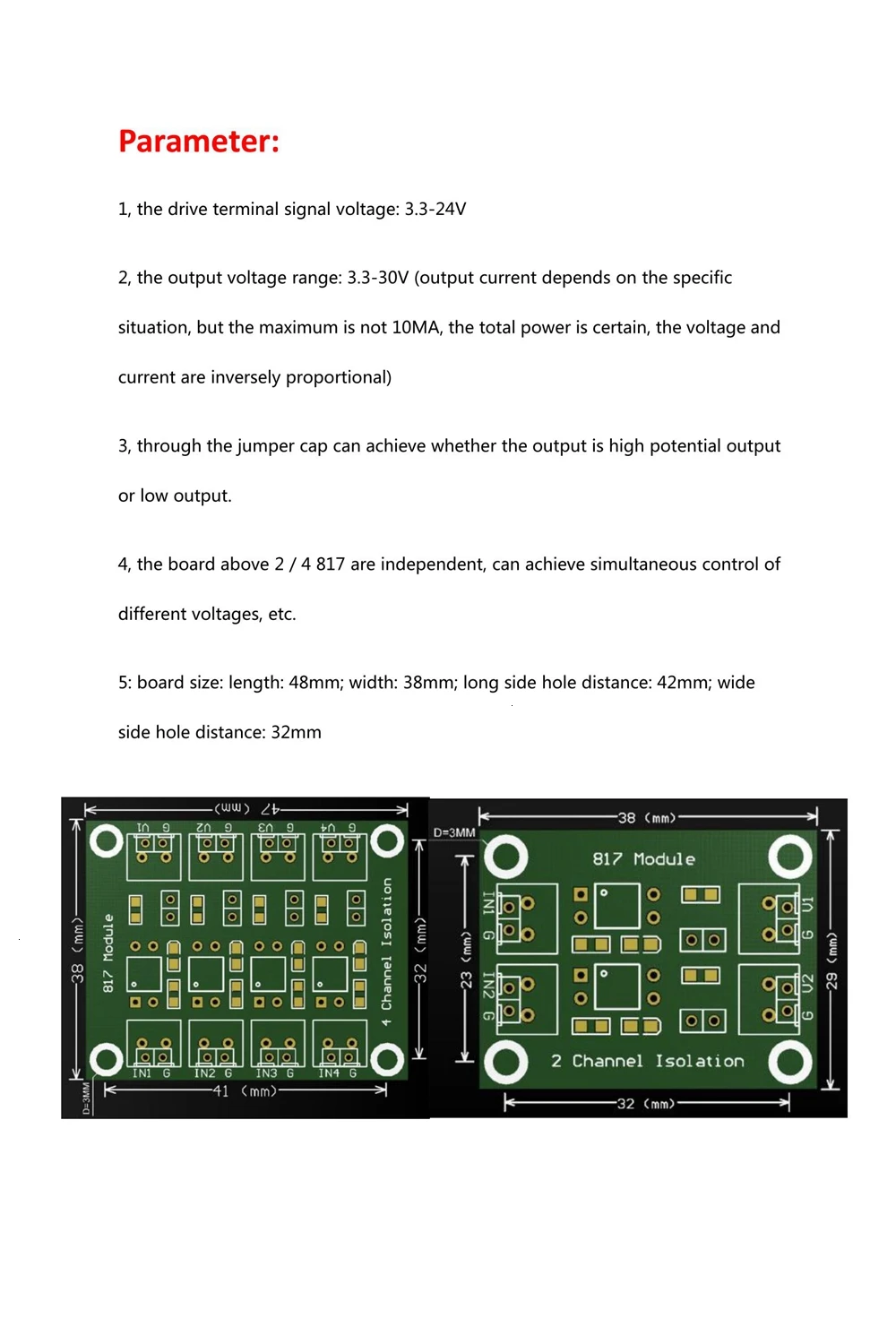 PC817 4 канальная оптопара изоляционная плата преобразователь напряжения адаптер модуль 3,6-30 в драйвер фотоэлектрический изолированный модуль PC 817