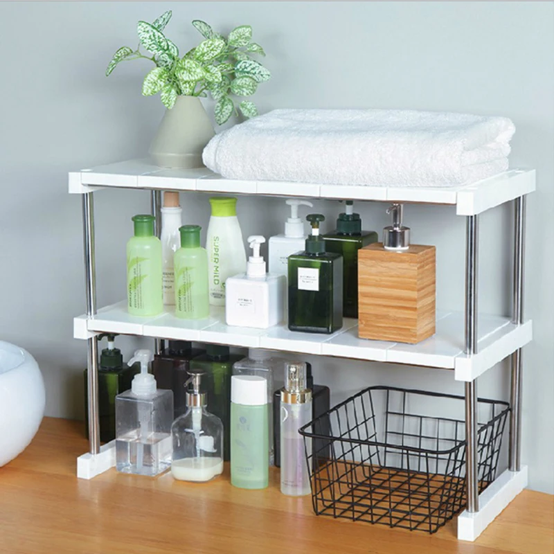 2-Tier/3-Tier Microwave Oven Rack Organizer Kitchen Multifunctional Storage Shelf Bathroom Shoes Book |